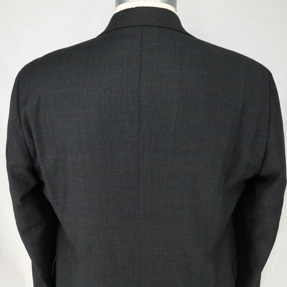 Arnold Brant Sport Coat Mens 43R Wool Cashmere Charcoal Gray Plaid Jacket - Picture 11 of 16